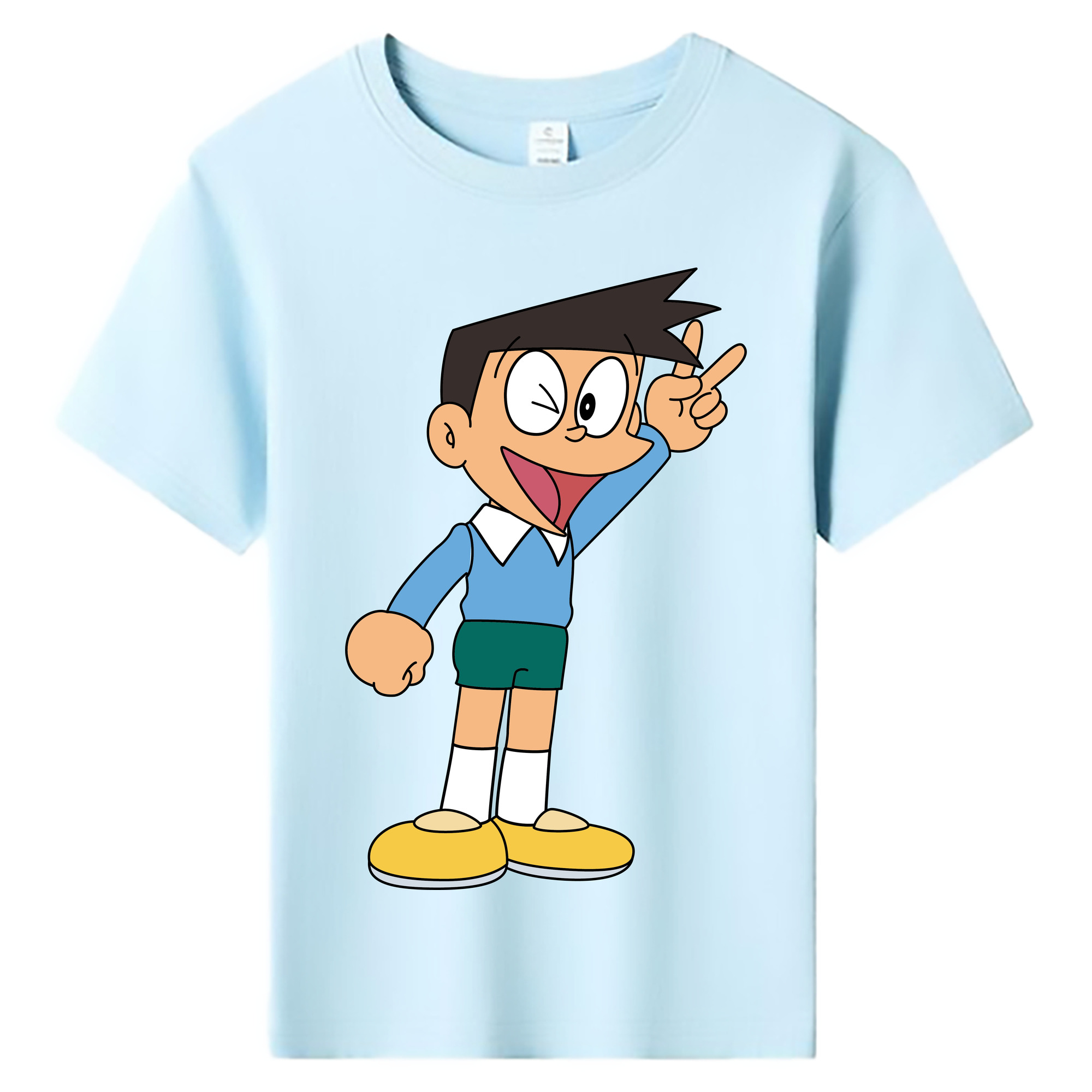 （画像用） ドラえもん 骨川 スネ夫 Doraemon Honekawa Suneo 綿100％キッズTシャツ（フロントプリント）